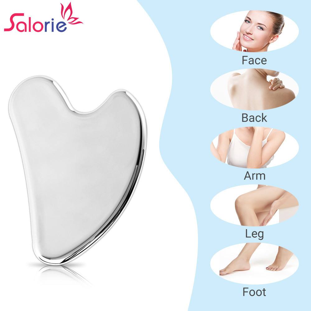 Salorie Guasha Máy Mát Xa Gua Sha Phế Liệu Thép Không Gỉ Guasha Cạp Nâng Cơ Mặt Thiết Bị Giảm Béo Đá