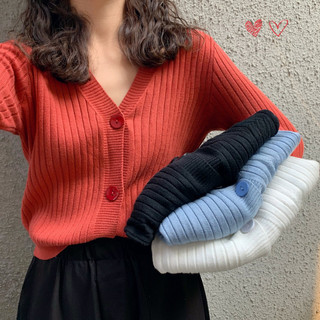 Áo len cổ chữ V rộng rãi Áo len dệt kim Áo cardigan mẫu mới mùa thu cho nữ