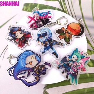 Móc Khóa acrylic Hình Liên Minh Huyền Thoại jinx / ahri / riven / vayne lol