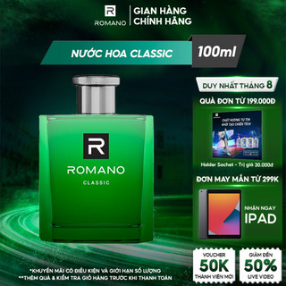 Nước hoa cao cấp dành cho nam Romano Classic hương thơm cổ điển mạnh mẽ 100ml/chai