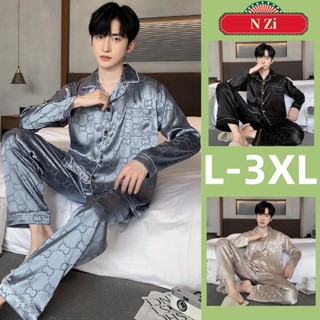 Bộ Đồ Ngủ Lụa Nam Bộ Đồ Ngủ Mùa Thu Đông Phiên Bản Hàn Quốc Dài Tay Đồ Ngủ Người Satin Rời Loungewear