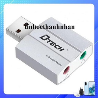 Đầu đổi usb sang 3.5 ra mic và loa dành cho máy tính dtech dt 6006- hàng chính hãng