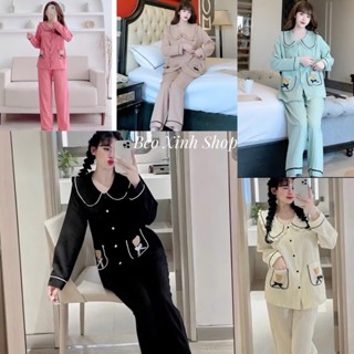 Đồ Bộ Pijama Bigsize Vải Lụa Nhật Tay Dài 50-100kg Bộ Ngủ Nữ - A.5618 