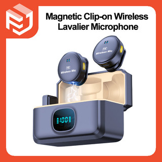 Micro Lavalier không dây kẹp từ tính Micrô ve áo khử tiếng ồn cho điện thoại thông minh Android Type C iOS