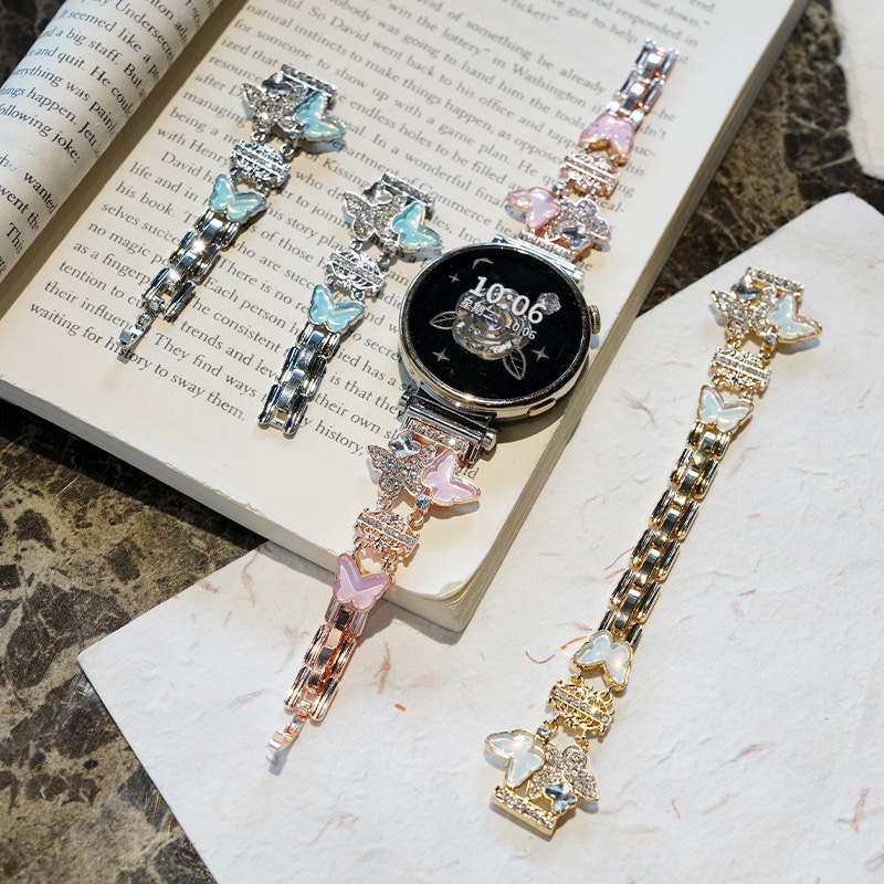 Dây đeo đồng hồ nữ Bling Butterfly cho Huawei Watch GT 4 5 41mm 46mm Vòng đeo tay Dây đeo cổ tay Hua