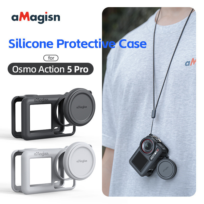 AMagicsn Cho DJI Omso Action5 Pro Vỏ Silicon, Bảo Vệ Camera Hành Động Action5 Pro