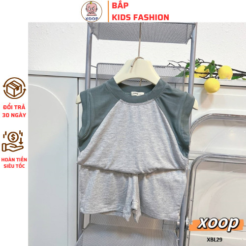 (10-21kg) Bộ sát nách XOOP áo phối giáp lăng basic cho bé trai bé gái XBL29 Bắp Kids Official Store 