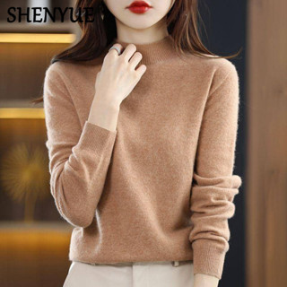 SHENYUE Áo Len Tay Dài Cổ Lọ Thời Trang Thu Đông Phong Cách Mới Cho Nữ GM2463Q86