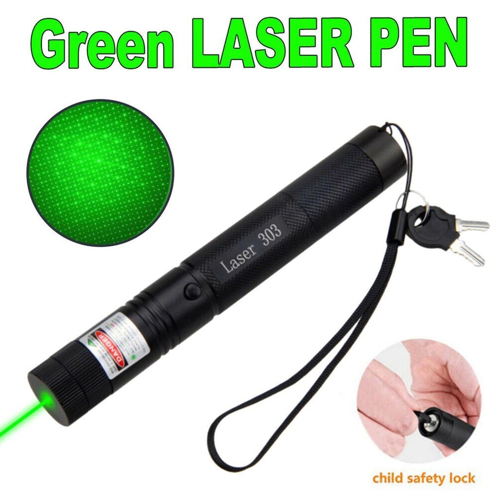 Đèn laser - bút laze lazer 303 tia xanh/đỏ cực sáng công suất lớn chiếu xa 3km tặng kèm p..i..n và sạc