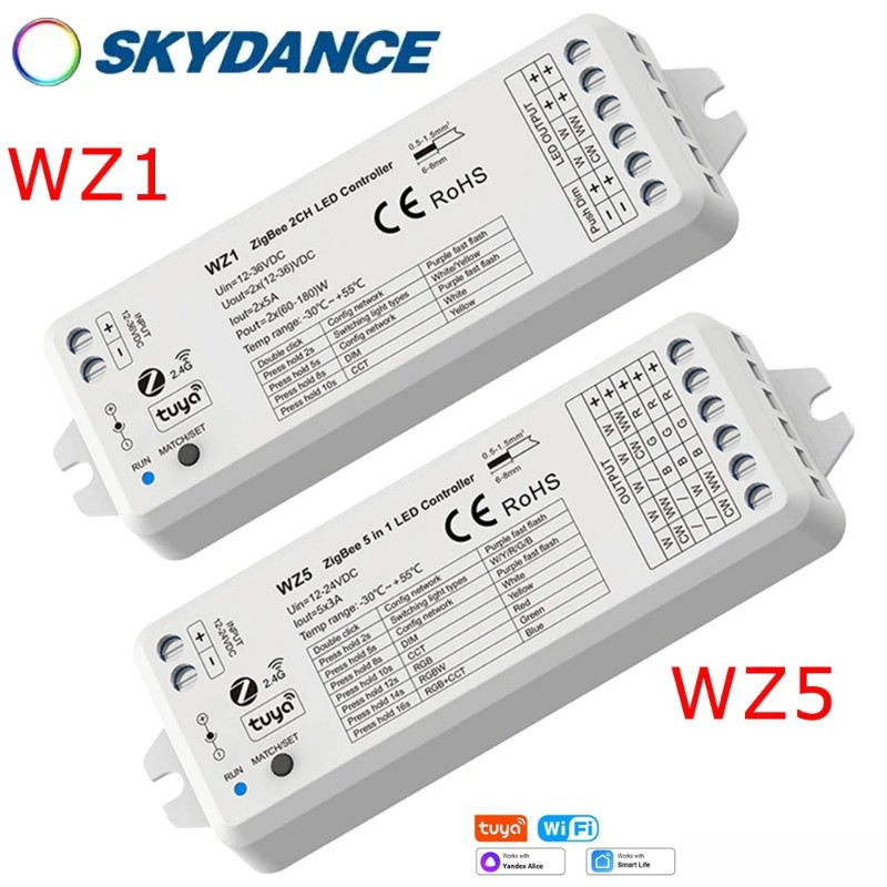 ZigBee Tuya WZ1 2CH * 5A Bộ điều chỉnh độ sáng RF không dây WZ5 5CH * 3A Bộ điều khiển LED 5 trong 1