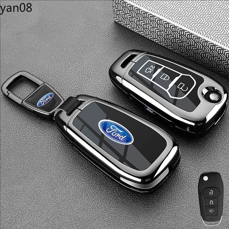 Dành Cho Xe Ford Chìa Khóa Hợp Kim Kẽm Kim Loại Chìa Khóa Ô Tô Cho Xe Ford Ranger Mustang Ecosport Everest Focus Fiesta Explorer Ford Territory Ranger Fiesta Everest Focus Remote Key Case