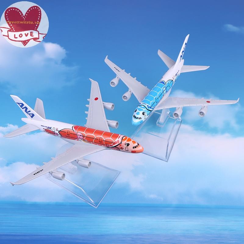 TRWITU ANA Biển Rùa Tranh Airbus A380 Mô Hình Máy Bay Mô Hình Máy Bay Diecast Kim Loại Máy Bay Mô Hì