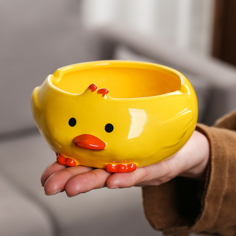 Gạt Tàn Gốm Gạt Tàn Sáng Tạo Vịt Dễ Thương Hoạt Hình Động Vật Nhỏ Hộ Gia Đình Phòng Khách Phòng Ngủ 