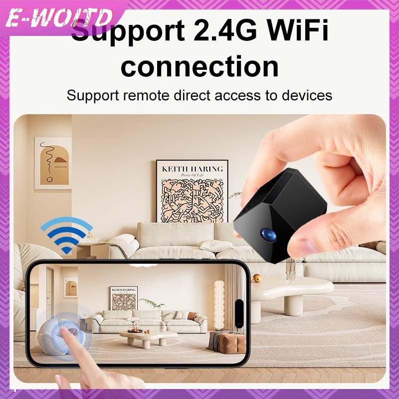 Camera an ninh WiFi E-WOITD F1 HD - Tầm nhìn ban đêm ngoài trời, Thiết kế khối Mini, Xem từ xa E-WOI