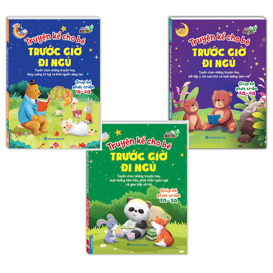 Sách - Combo 3c Truyện kể cho bé trước giờ đi ngủ giúp bé phát triển IQ-CQ , EQ-SQ , AQ-PQ