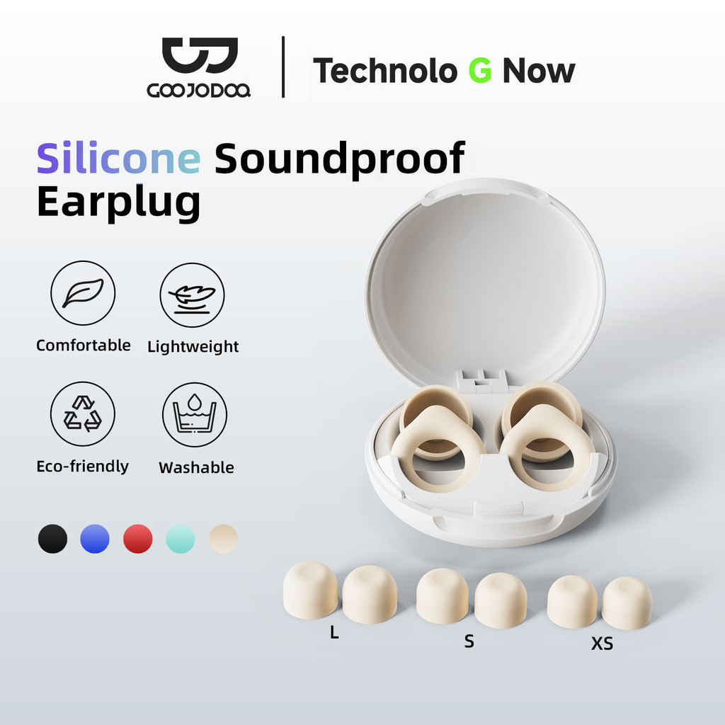 Nút tai khử tiếng ồn GOOJODOQ 24dB Silicon siêu mềm 4 kích cỡ an toàn Phù hợp cho giấc ngủ và du lịch