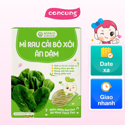Mì Cải Bó Xôi Ăn Dặm Organic Anpaso - gói 120g