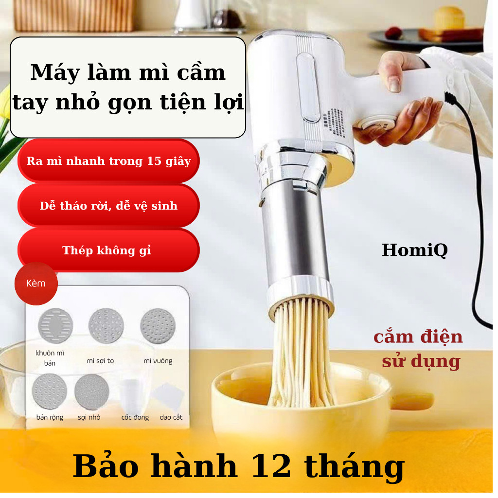 Máy làm mì cầm tay- tiện lợi, nhanh gọn tại nhà- BẢO HÀNH 12 THÁNG Máy ép khuôn mặt