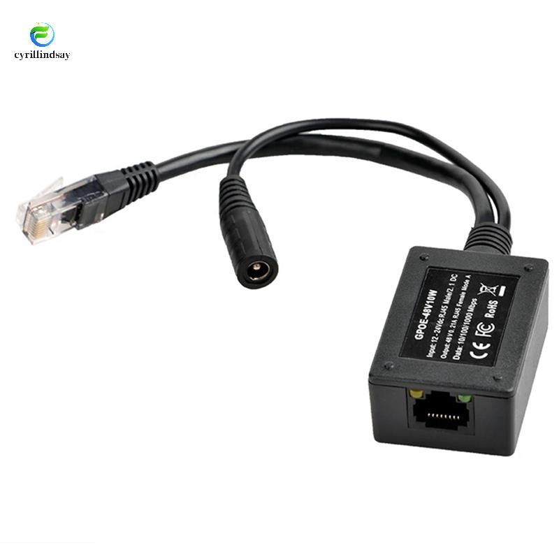 Bộ chuyển đổi Gigabit POE Bộ chuyển đổi GPOE Injector 12-24V sang 48V cho các thiết bị 802.3af hoặc 