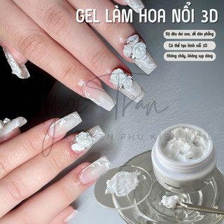  Gel Đặc Màu Trắng & Màu Ngọc Trai Nặn Hoa Nổi | Gel Làm Hoa Nail Trang Trí Móng Tay 