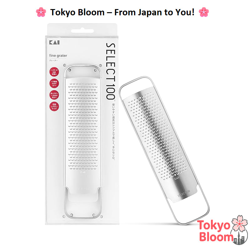 KAI Cheese Grater SELECT100 Grater with Garlic Spatula and Cover DH3149🛫Japan Direct🛬
