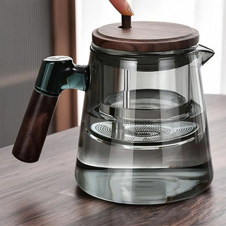  Ấm trà thủy tinh ma thuật Nồi trà 750ml Cốc lọc trà thủy tinh có nút ấn 