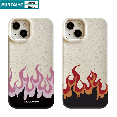 Suntaiho Ốp lưng Iphone Hàn quốc Đẹp Thời Trang Ngộ nghĩnh Vỏ Độc Đáo Họa Tiết Ngọn Lửa Thẩm Mỹ Ốp Điện Thoại Silicon Mềm Cao Cấp Chống Sốc Cho Iphone 15 14 12 13 11 Pro Max IP 7 8 Plus Iphon X Xs XR Xs Max Ốp Lưng