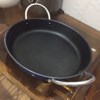 Chảo 2 quai chống dính 22cm, Chảo chiên xào đáy bằng chống trượt cao cấp  hàng tốt