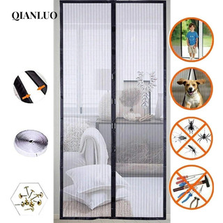 Rèm cửa nam châm tự động chống muỗi côn trùng tiện dụng Rèm lưới chống muỗi có nam châm dán tự động màu đen