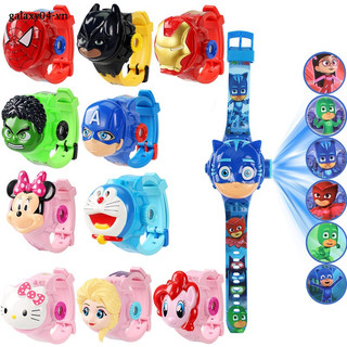 Đồng Hồ Máy Chiếu Hình Hoạt Hình 3D Cho Bé