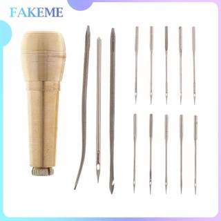 [Prettyia1] 14 Cái / bộ Tay Cầm Đồng May Awl Tay Khâu Giày Dụng Cụ Sửa Chữa