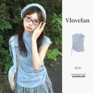 Yuewen Phù Hợp Với Nữ Dây Rút Thả Vai Top Váy Xếp Ly Người Nhỏ Một Bộ