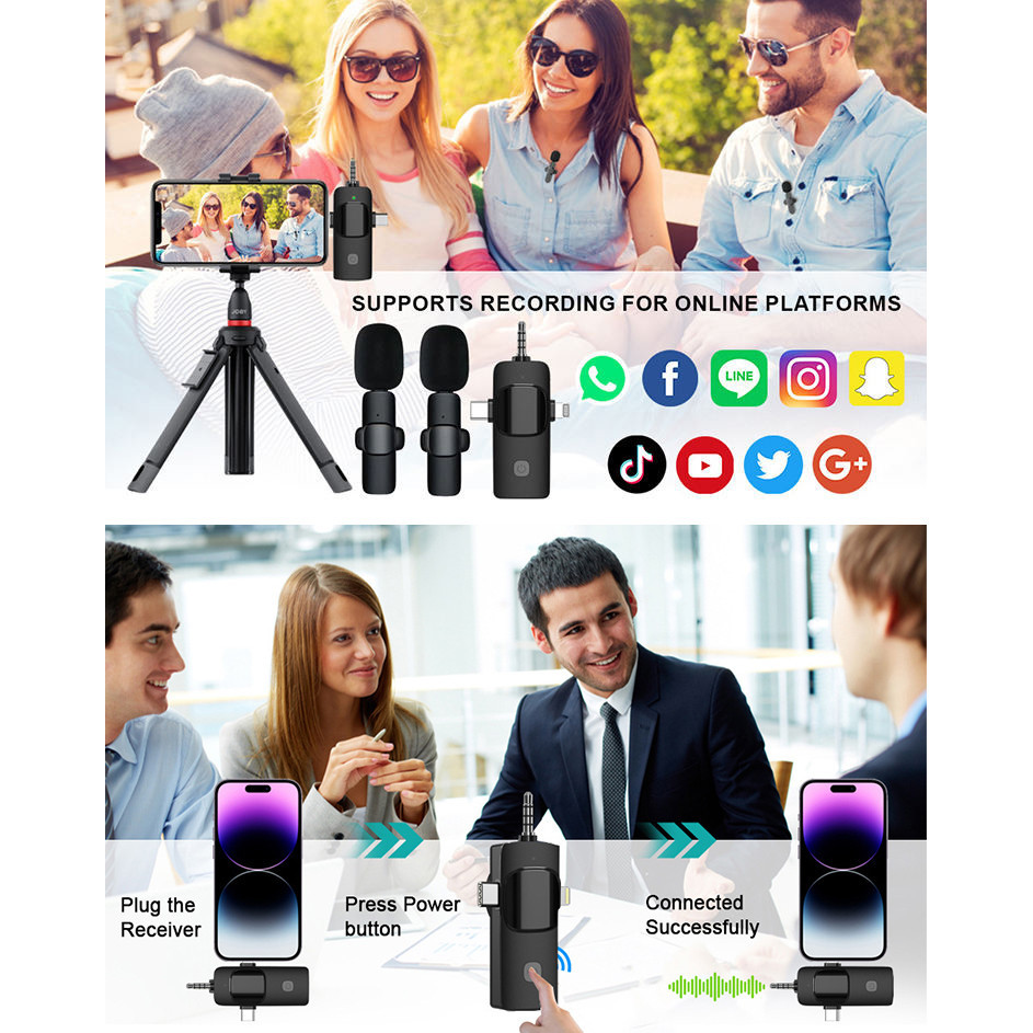 Micro ghi âm không dây USB chuyên nghiệp K15 | BigBuy360 - bigbuy360.vn