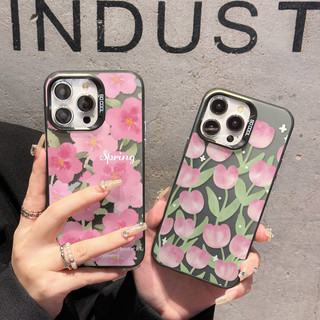 Ốp Điện Thoại Hoa Đơn Giản Cho iPhone 15 14 13 12 11 Pro Max 14 Plus Chống Sốc Bảo Vệ Ống Kính Cặp Đôi Ốp Lưng