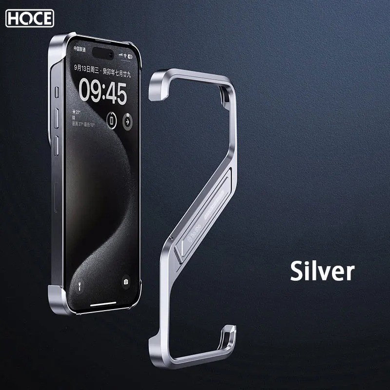 Hoce Kim Loại Vô Hình Giá Đỡ Ốp Lưng Điện Thoại Iphone 16 14 15 Pro Max 'S 'Loại Nhôm Không Vành Vỏ Điện Thoại Tản Nhiệt Chân Đế Vỏ