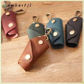 Amber1 Móc Khóa Da Bò, Chìa Khóa Mini Handmade Sáng Tạo Mini, Da Bò Di Động Vintage Túi Chìa Khóa Ô Tô Nam