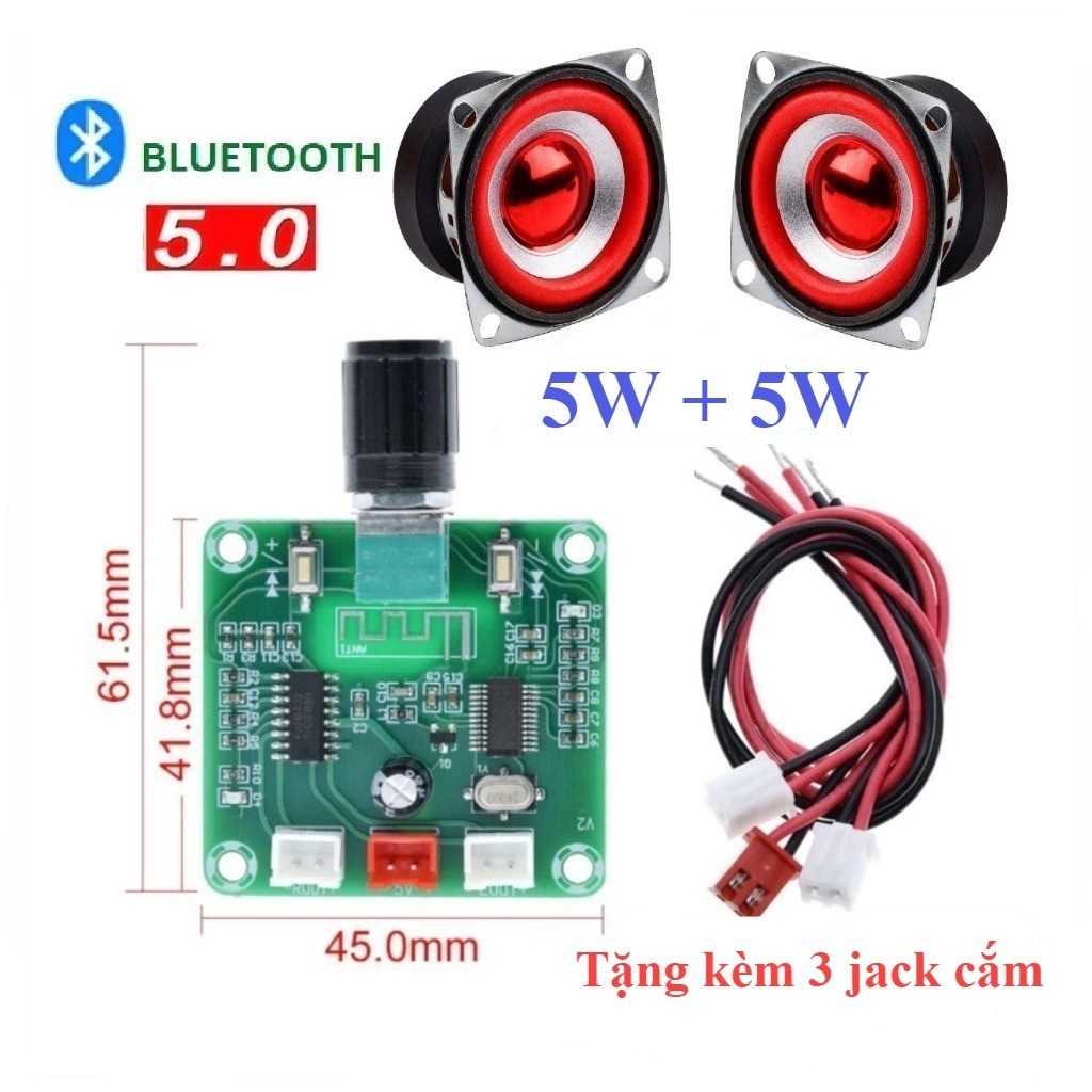 Mạch Loa bluetooth 5.0 Công suất 2 kênh 5W+5W XH-A158, Mạch khuếch đại âm thanh butooth PAM8403 chế 