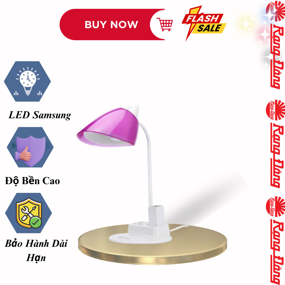 Đèn học Rạng Đông 8W để bàn chống cận thị bảo vệ mắt cho bé Model: RD-RL-40 8W (OC-OB)