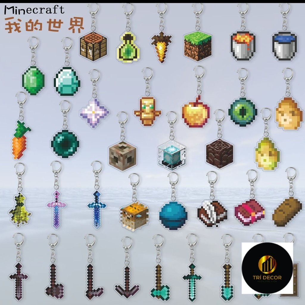 Minecraft ngoại vi hình ảnh hai mặt mặt dây chuyền acrylic undead totem nether star