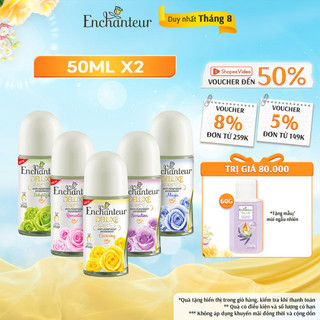 Combo 2 lăn khử mùi nước hoa/dưỡng trắng da Enchanteur 50ml (5 mùi)