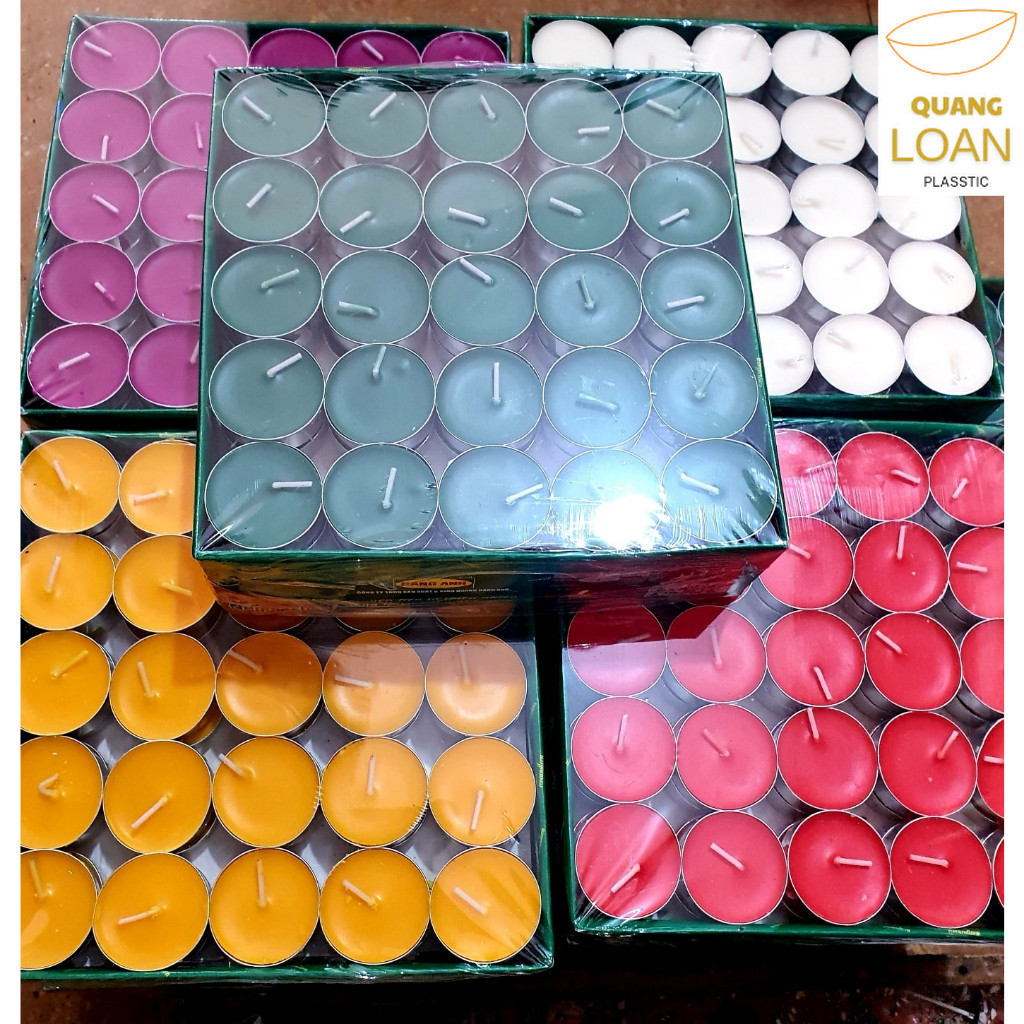 nến bơ sạch tealight 100 viên (mầu ngẫu nhiên)