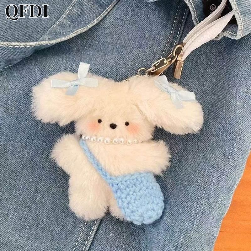 Qfdi Dễ Thương Sáng Tạo Sang Trọng Satchel Puppy Móc Chìa Khóa Túi Đồ Trang Trí