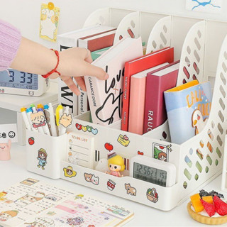 Khay kệ đựng tài liệu văn phòng A4 4 ngăn xinh xắn, Giá kệ đựng sách vở để bàn decor bàn học