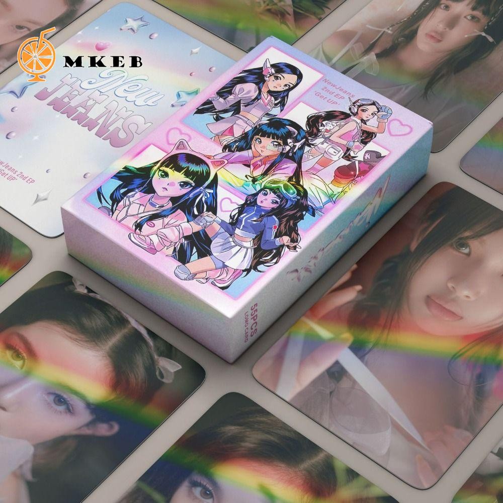 Mkeb 55 Cái / bộ EP Get Up Lomo Card Set, Girl Group Laser New Jeans Photocards, Collector Card HD Flash Chất Lượng Cao Quần Jean Mới Album Ảnh Quà Sinh Nhật