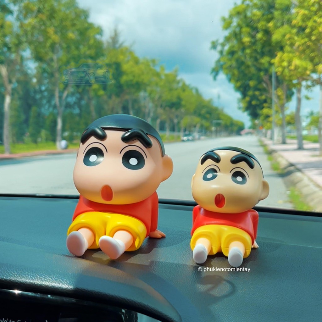 Trang Trí Ô tô Bàn Làm Việc Mô Hình Hoạt Hình Shin Dễ Thương, Trang Trí Nội Thất Ô tô Decor Bàn Làm Việc Cậu Bé Bút Chì 3