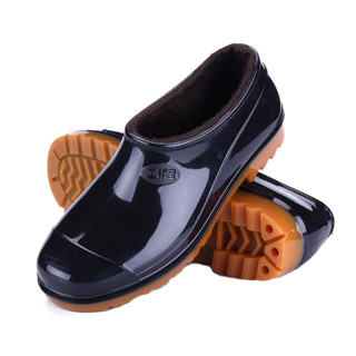 Giày đi mưa nam ống ngắn cổ thấp Giày đi mưa nhà bếp rửa xe hơi Giày Cotton chống thấm nước chống trượt Giày cao su chống mài mòn dày-