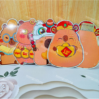 [ xưởng in bao lì xì ] 50 bao lì xì chibi capypara dạ quang xinh xắn