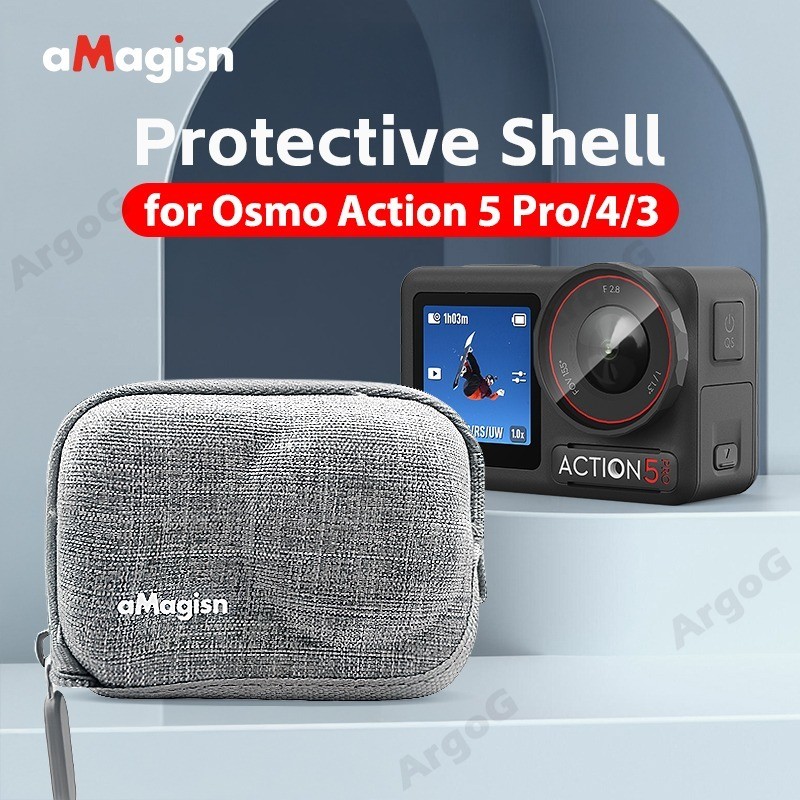 aMagisn Mini Carry Case for DJI Osmo Action 5 Pro/4/3 Protective Bag Half Zipper Design Accessories