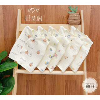 Áo gile xốp in hình phong cách Hàn Quốc cho bé trai bé gái sơ sinh Hi mom chất xốp mềm mại ấm áp giữ nhiệt cho bé