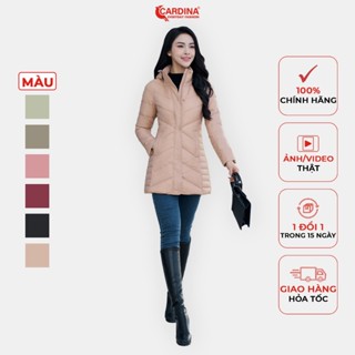 Áo phao lông vũ nữ CARDINA vải gió cao cấp chần lông vũ siêu nhẹ thiết kế cách điệu ở eo tôn dáng điệu đà 3LVL01